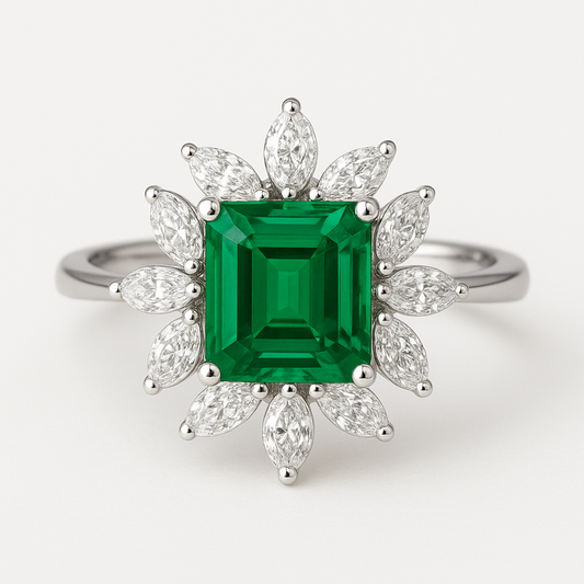 Emerald Ring with diamonds