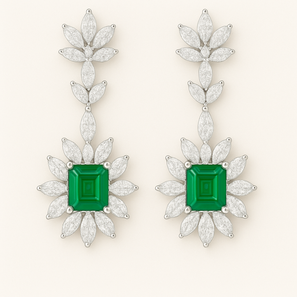 "Emerald Heaven" earrings. Pre Order