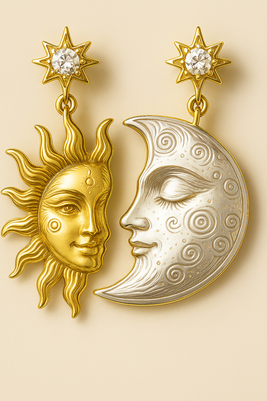 "Sun and Moon" earrings. Pre Order